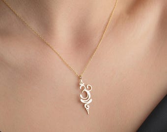 Atmen Halskette Sterling Silber Atmen Anhänger Spirituelles Yoga zierliches Geschenk für Yoga-Liebhaber Friedliches Symbol für Frauen Mutter Tagesgeschenk
