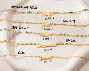 Collier prénom personnalisé avec pendentif, bijoux prénom personnalisés en plaqué or, collier prénom minimaliste, mamans délicates