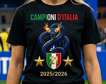 Champions  d'Italia Inter Milan scudetto 21st  2025/2026 shirt,Campioni d'Italia T-Shirt,21st ,Soccer Fan Gift tee,Nerazzurri Fan Tee,Inter