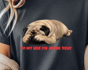 funny Sleeping Pug Tee | Control Pug Tee, Summer Pug Mom Tee, Pug Dad Shirt, Pug Dog Chilling Vibes Pug T-shirt, carlin retro tee