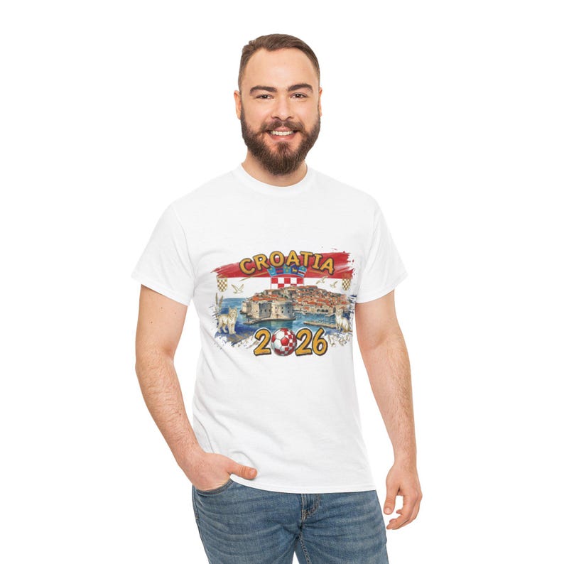 Croatia 2026 Soccer Crest T-Shirt, Croatian Flag Football Tee Futbol Fan Shirt Trending Gift For Men Women Unisex Coastal Landmark Graphic image 13