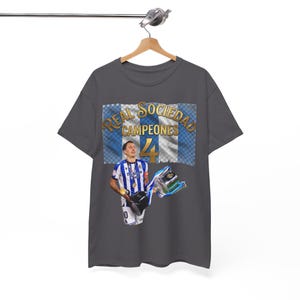 Real Sociedad Campeones 4 2025/26 Tee | Soccer Player Graphic Shirt,camiseda real sociedad champions,retro 90s real sociedad tee image 14