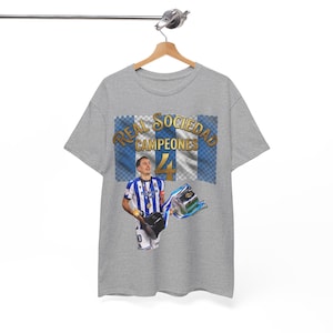 Real Sociedad Campeones 4 2025/26 Tee | Soccer Player Graphic Shirt,camiseda real sociedad champions,retro 90s real sociedad tee image 9
