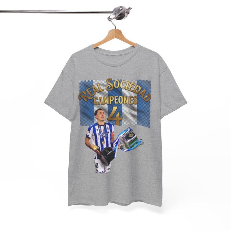 Real Sociedad Campeones 4 2025/26 Tee | Soccer Player Graphic Shirt,camiseda real sociedad champions,retro 90s real sociedad tee image 9