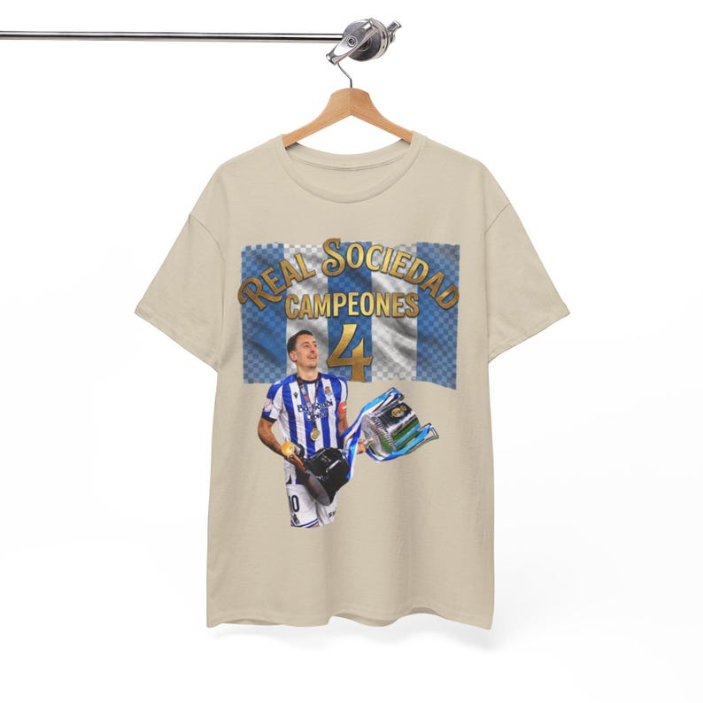 Real Sociedad Campeones 4 2025/26 Tee | Soccer Player Graphic Shirt,camiseda real sociedad champions,retro 90s real sociedad tee image 7