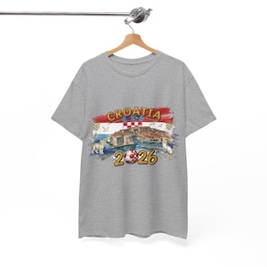 Croatia 2026 Soccer Crest T-Shirt, Croatian Flag Football Tee Futbol Fan Shirt Trending Gift For Men Women Unisex Coastal Landmark Graphic image 5