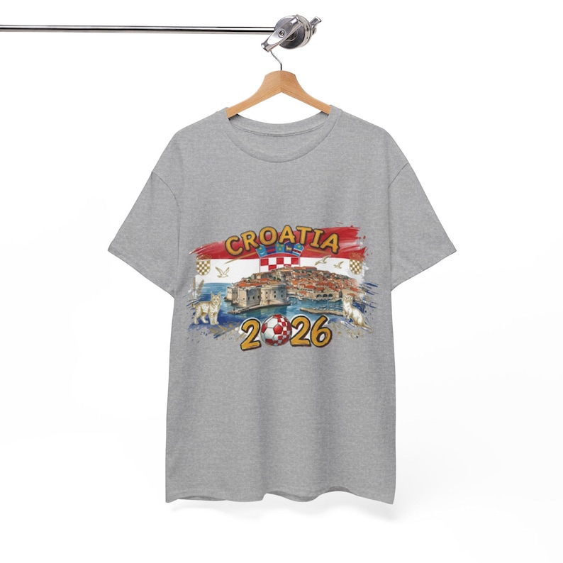 Croatia 2026 Soccer Crest T-Shirt, Croatian Flag Football Tee Futbol Fan Shirt Trending Gift For Men Women Unisex Coastal Landmark Graphic image 5