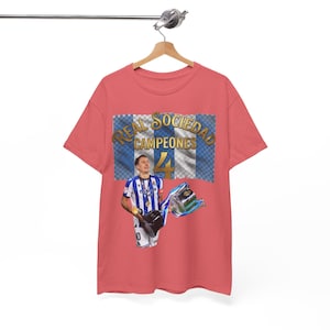 Real Sociedad Campeones 4 2025/26 Tee | Soccer Player Graphic Shirt,camiseda real sociedad champions,retro 90s real sociedad tee image 5