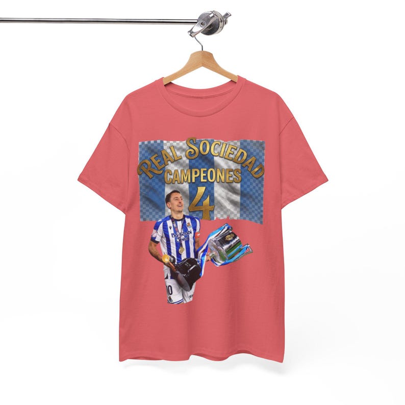 Real Sociedad Campeones 4 2025/26 Tee | Soccer Player Graphic Shirt,camiseda real sociedad champions,retro 90s real sociedad tee image 5