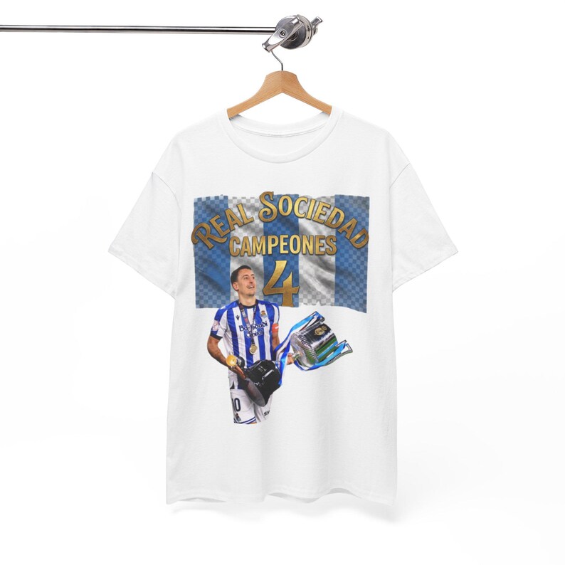 Real Sociedad Campeones 4 2025/26 Tee | Soccer Player Graphic Shirt,camiseda real sociedad champions,retro 90s real sociedad tee image 4