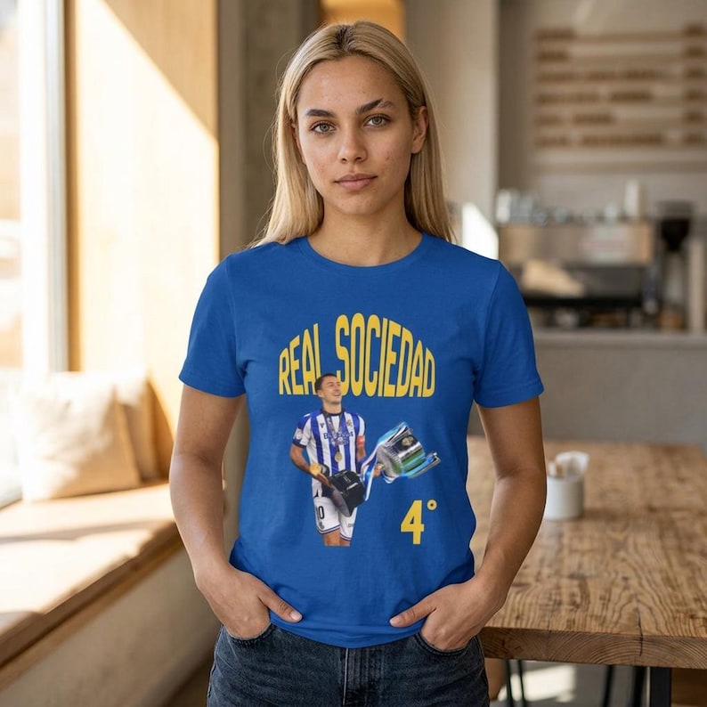 Real Sociedad Soccer champions 4 cups de espana tee, real sociedad shirt,90s real sociedad,2025/26 real sociedad tee image 1