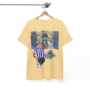 Real Sociedad Campeones 4 2025/26 Tee | Soccer Player Graphic Shirt,camiseda real sociedad champions,retro 90s real sociedad tee image 8