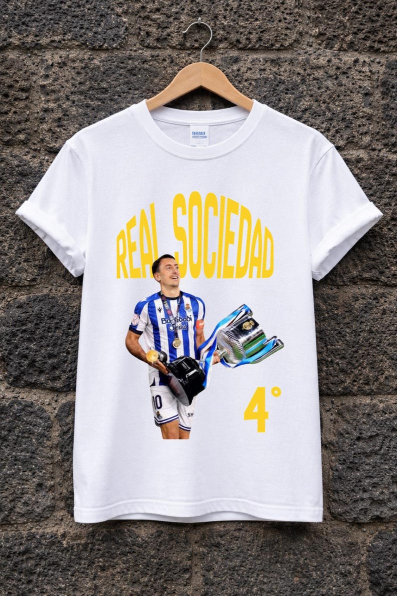 Real Sociedad Soccer champions 4 cups de espana tee, real sociedad shirt,90s real sociedad,2025/26 real sociedad tee image 2