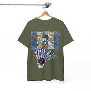Real Sociedad Campeones 4 2025/26 Tee | Soccer Player Graphic Shirt,camiseda real sociedad champions,retro 90s real sociedad tee image 11