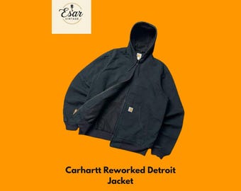 Reworked Carhartt Canvas Jacket Vintage – Unisex Workwear Retro Streetwear Coat