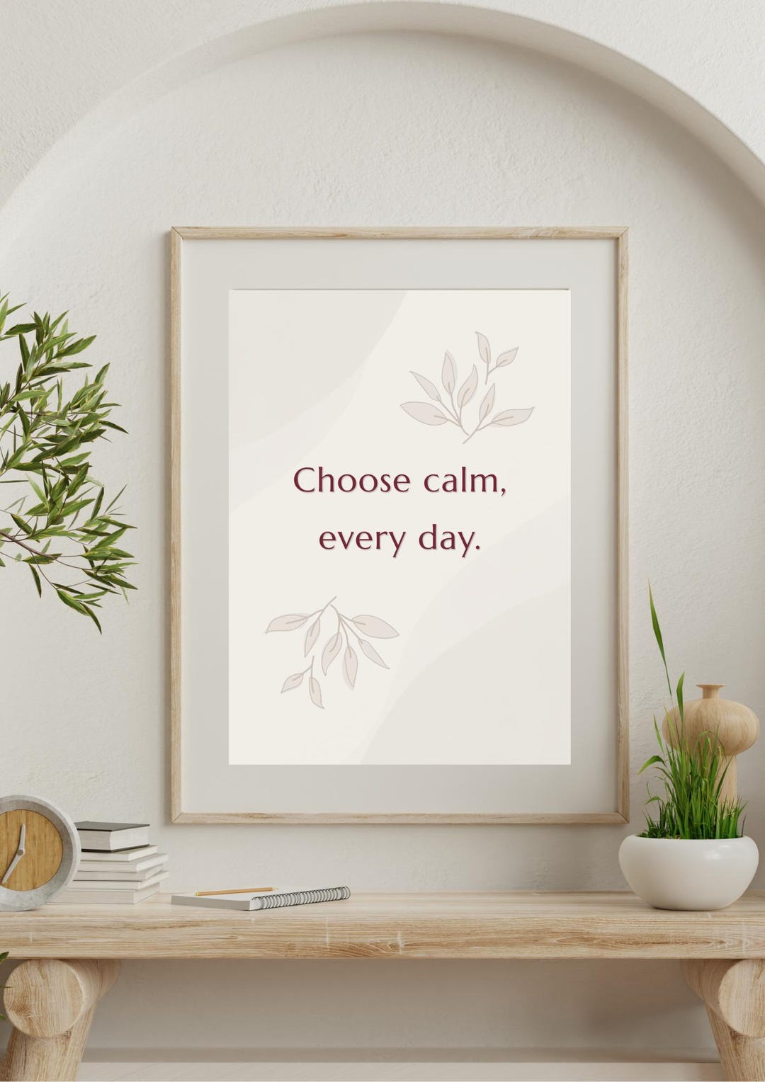 Choose Calm Every Day Printable Wall Art, Minimalist Quote Poster, A4 ...