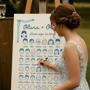 Libro de firmas de boda personalizado alternativo • Póster interactivo para firmar • Editable en Canva