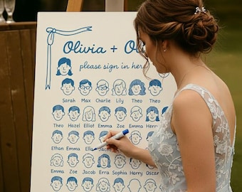 Libro de firmas de boda personalizado alternativo • Póster interactivo para firmar • Editable en Canva