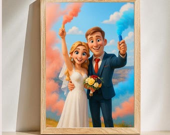 Retrato personalizado estilo caricatura: Familia, parejas y mascotas (digital)