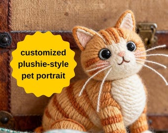 Retrato de peluche personalizado a partir de una foto / Arte digital de mascotas / Regalo personalizado
