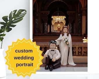 Custom Wedding Brick Art Portrait Couples (Bride & Groom Edition)