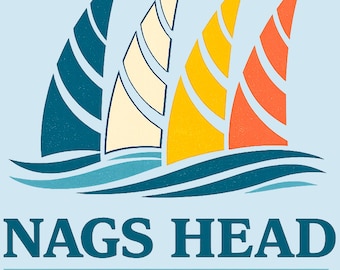 Camiseta Nags Head Sailboat, camiseta de la costa de Outer Banks de Carolina del Norte