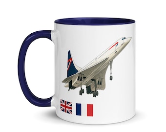 Concorde Supersonic Jet Aviation Mug Blueprint Plane Enthusiast Gift