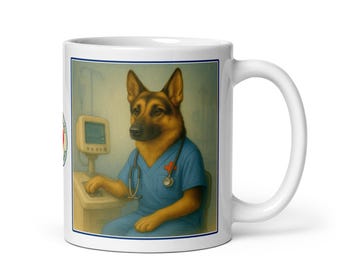 German Shepherd Nurse Coffee Mug – Medical Worker Gift