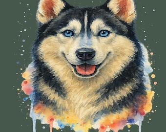 Camiseta de husky siberiano con retrato de perro, regalo para dueños de husky