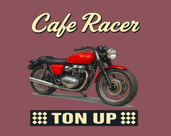 Cafe Racer Motorcycle Mens Biker Gift Shirt Ton Up