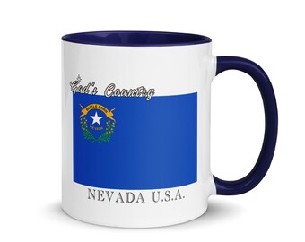 Nevada State Flag Mug, Silver State Travel Souvenir