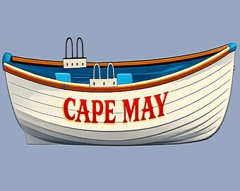Camiseta de recuerdo estilo playero de Cape May, NJ, Jersey Shore, con diseño de Dory Heritage.