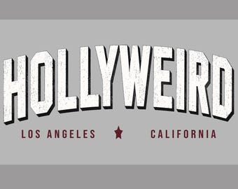 Hollyweird California Shirt Retro Los Angeles Streetwear Tee Vintage West Coast