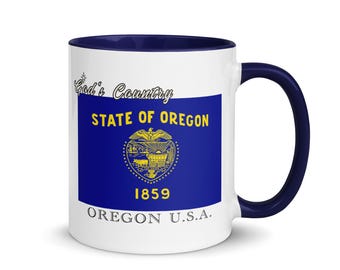 Oregon State Flag Ceramic Mug: Pacific Northwest Coffee Cup, State Pride