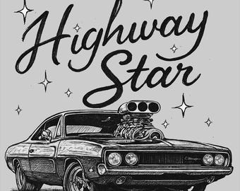T-shirt Highway Star Muscle Car – T-shirt vintage Garage Art