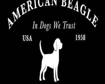 Maglietta vintage con stampa di un beagle americano: USA 1958