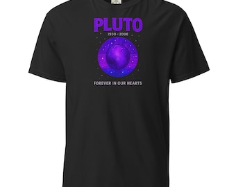 T-shirt Pluto In Memoriam - hommage à l'espace violet rétro
