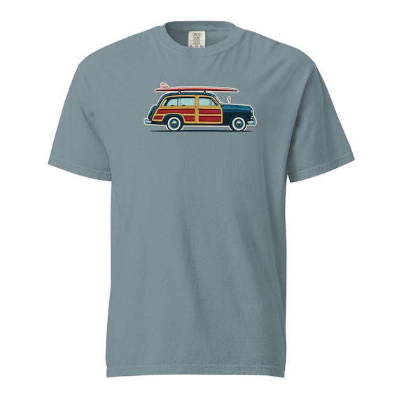 Retro Surf Wagon T-shirt Classic Woody Car Beach Tee - Etsy