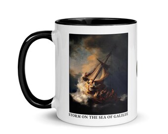 Fine Art Rembrandt Mug – Self Portrait & Sea of Galilee, Museum Art Gift