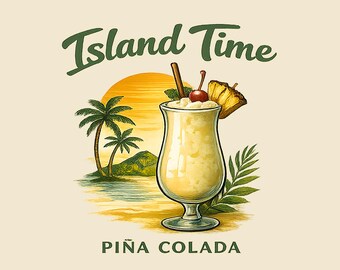 Camiseta Piña Colada Cóctel Tropical Camiseta Vida Isleña Regalo de Playa