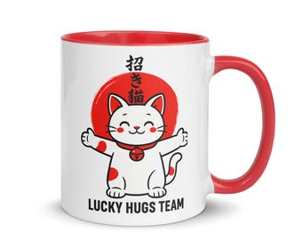 その他 MAKOTO CUSTOM FORTUNE CAT MUG tiki mug TDS, Kawaii Glückliche Katze (Lucky Cat) Tasse, 350ml, Ø 8,7x10