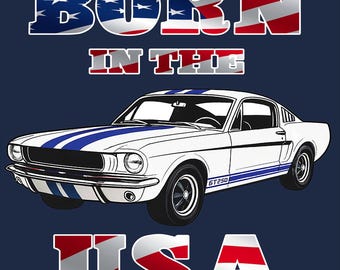 Camiseta de Muscle Car Vintage: Camiseta patriótica de autos estadounidenses