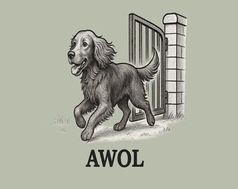 Irish Setter Shirt Lustiger AWOL Hund Humor Tee Setter Besitzer Geschenk