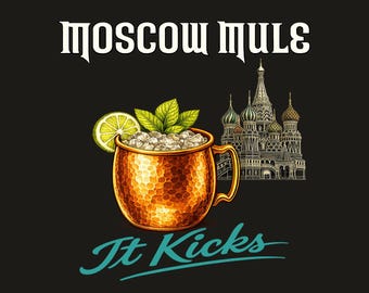 Camiseta Moscow Mule, camiseta para amantes de los cócteles, taza de cobre, regalo, ¡es genial!