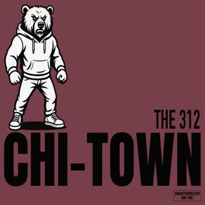 Chicago City Shirt CHI-Town Retro Bear Tee 312 Area Code Chicago Souvenir
