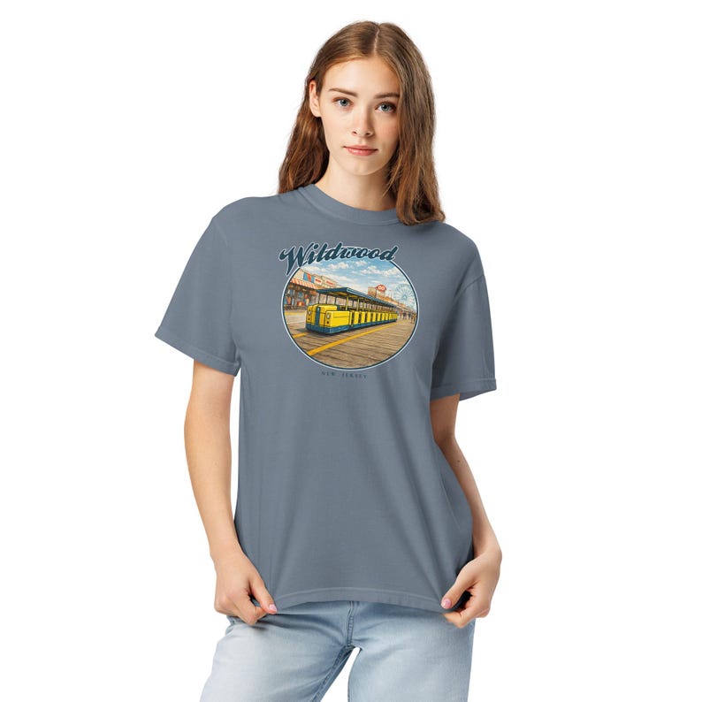 Wildwood NJ Boardwalk Tram Car Retro T-Shirt Jersey Shore Vintage Tee