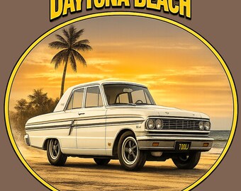 Camiseta de Daytona Beach, coche vintage, recuerdo retro de Florida, camiseta de vacaciones en la playa
