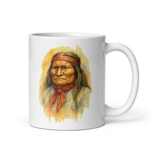 Mok Geronimo Apache-leider Indiaanse geschiedenis portret citaat cadeau