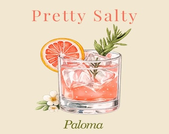 Camiseta Paloma Cocktail, regalo de tequila Pretty Salty, camiseta de pomelo