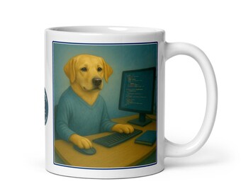Labrador Tech Analyst Mug – Working Dog Office Coffee Cup – IT Systems Gift